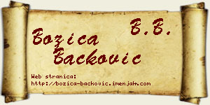Božica Backović vizit kartica